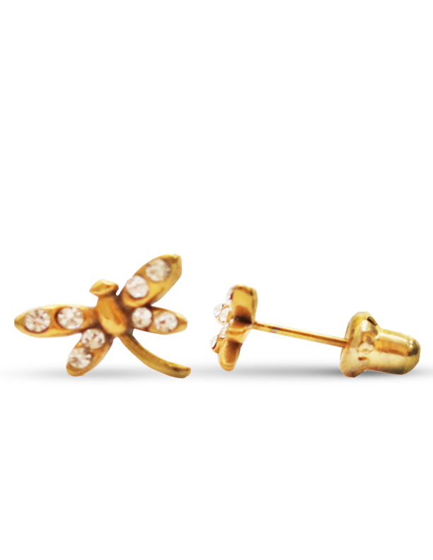 [I141701] 130 18K GOLD BIRD FLY 8MM