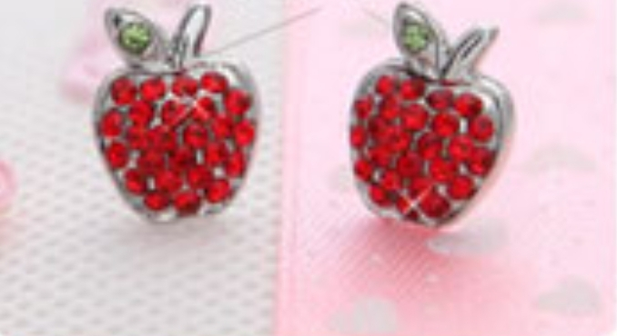 [I141706] 103 REAL SILVER RED APPLE 8MM