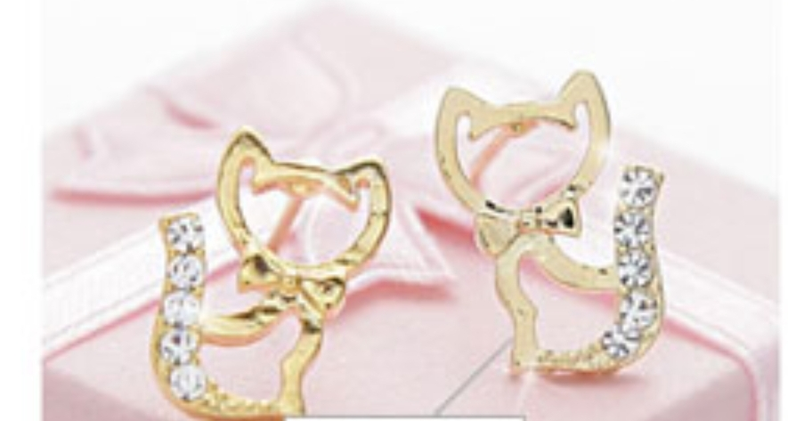[I141707] 104 CAT 18K GOLD PLATED 9MM