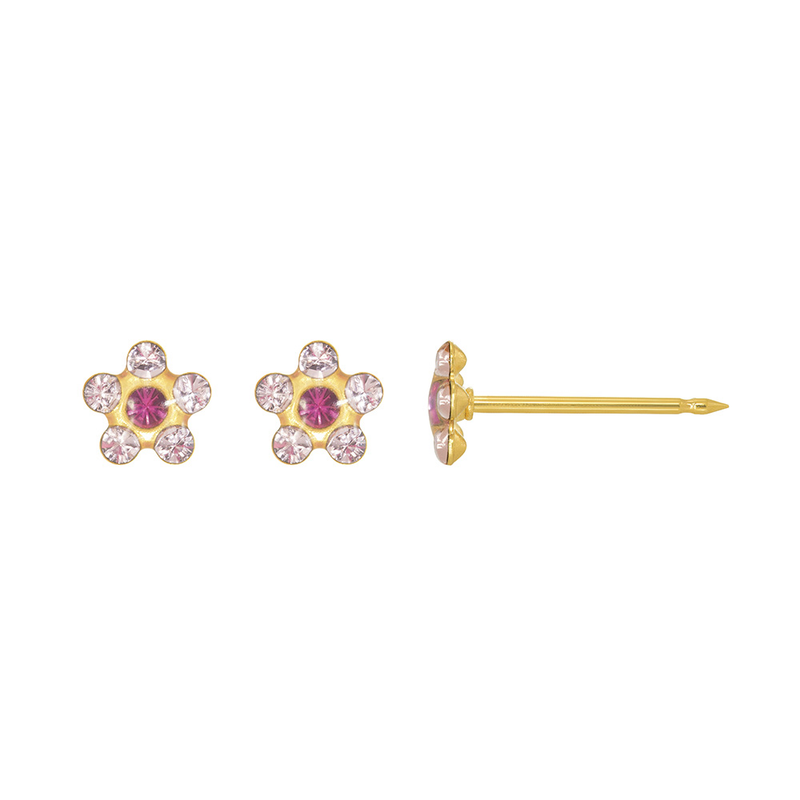 [I141711] 133 18K GOLD PLATED FLOWER 2 5 MM