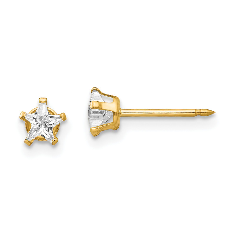 [I141714] 150 18K GOLD PLATED DIAMOND STAR 7 MM