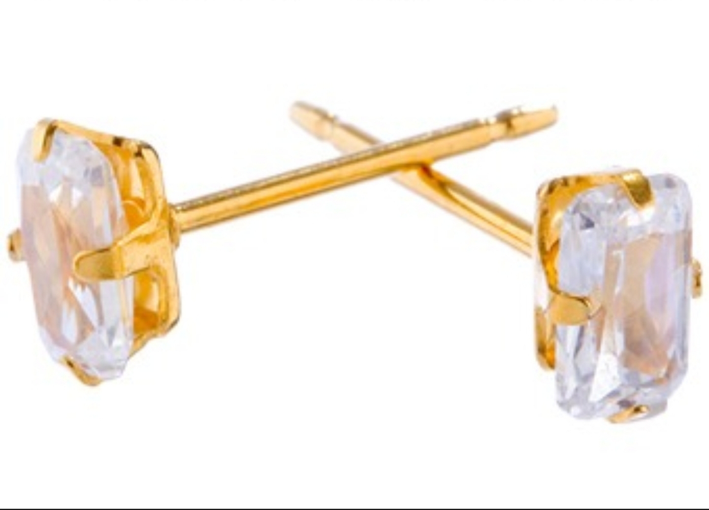 [I141715] 153 18K GOLD PLATED DIAMOND 4 5 MM