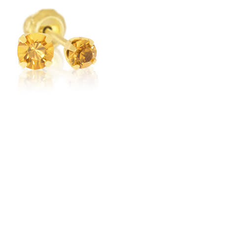 [I141722] 175 18K GOLD PLATED SMALL DIAMOND EARING 3MM