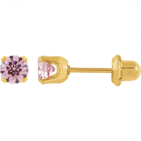 177 18K GOLD PLATED SMALL DIAMOND EARING 3MM