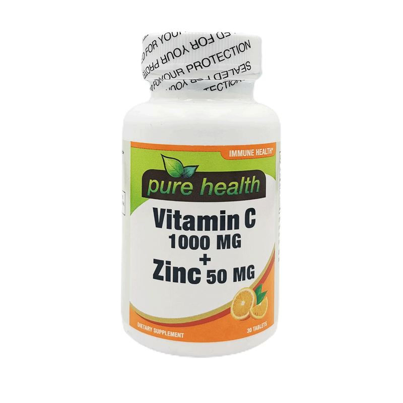 PURE HEALTH VITAMIN C 1000 MG+ZINC 50 MG 30 TABLETS