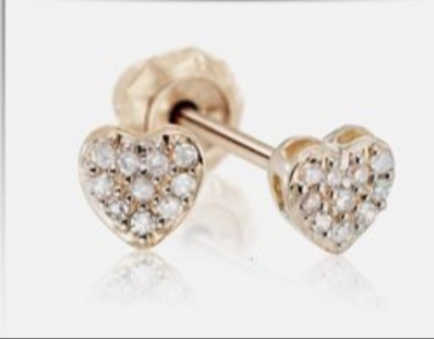 [I141783] 159 REAL SILVER DIAMOND HEART 7 6MM