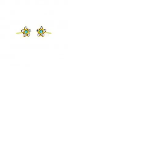 [I141788] ١٣٤  زهرة مطلية بالذهب عيار ١٨  قيراط بحجم ٥  ملم.