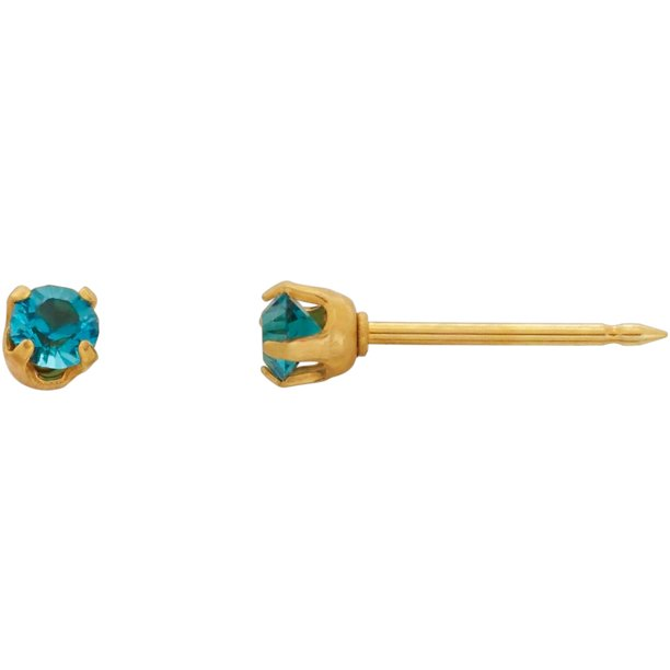 [I141837] 176 18K GOLD PLATED SMALL DIAMOND EARING 3MM