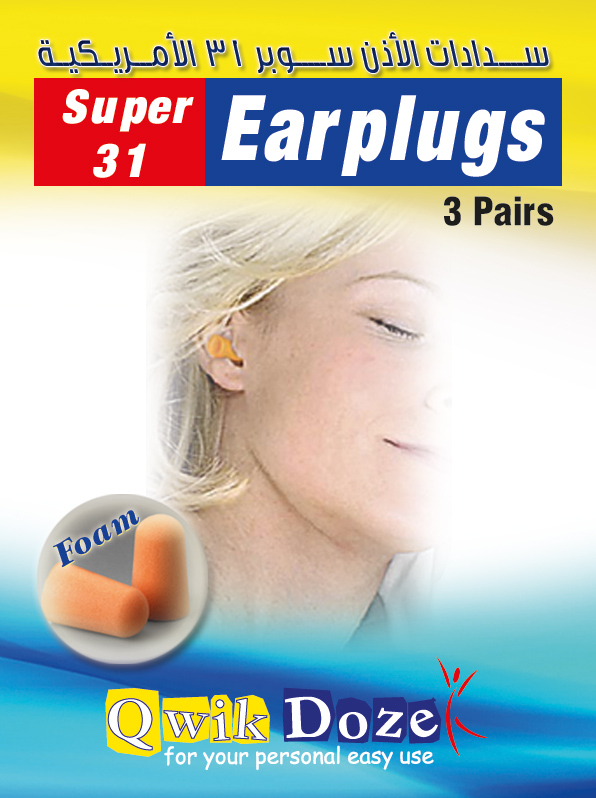 QWIK DOZE FOAM EAR PLUGS 3 PAIRS