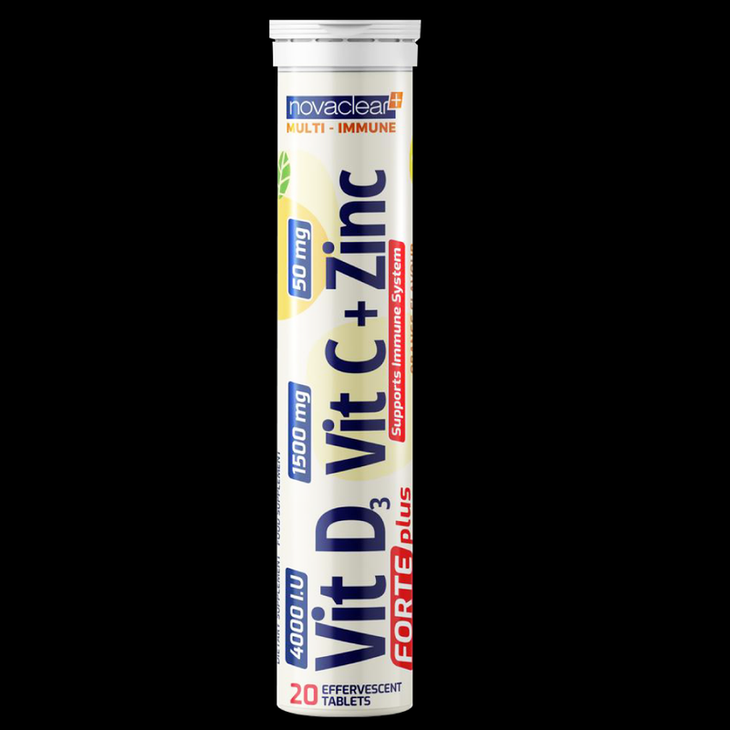 NOVACLEAR VIT-C+ZINC+VIT-D FORTE PLUS 20 EFFERVESCENT TABLETS