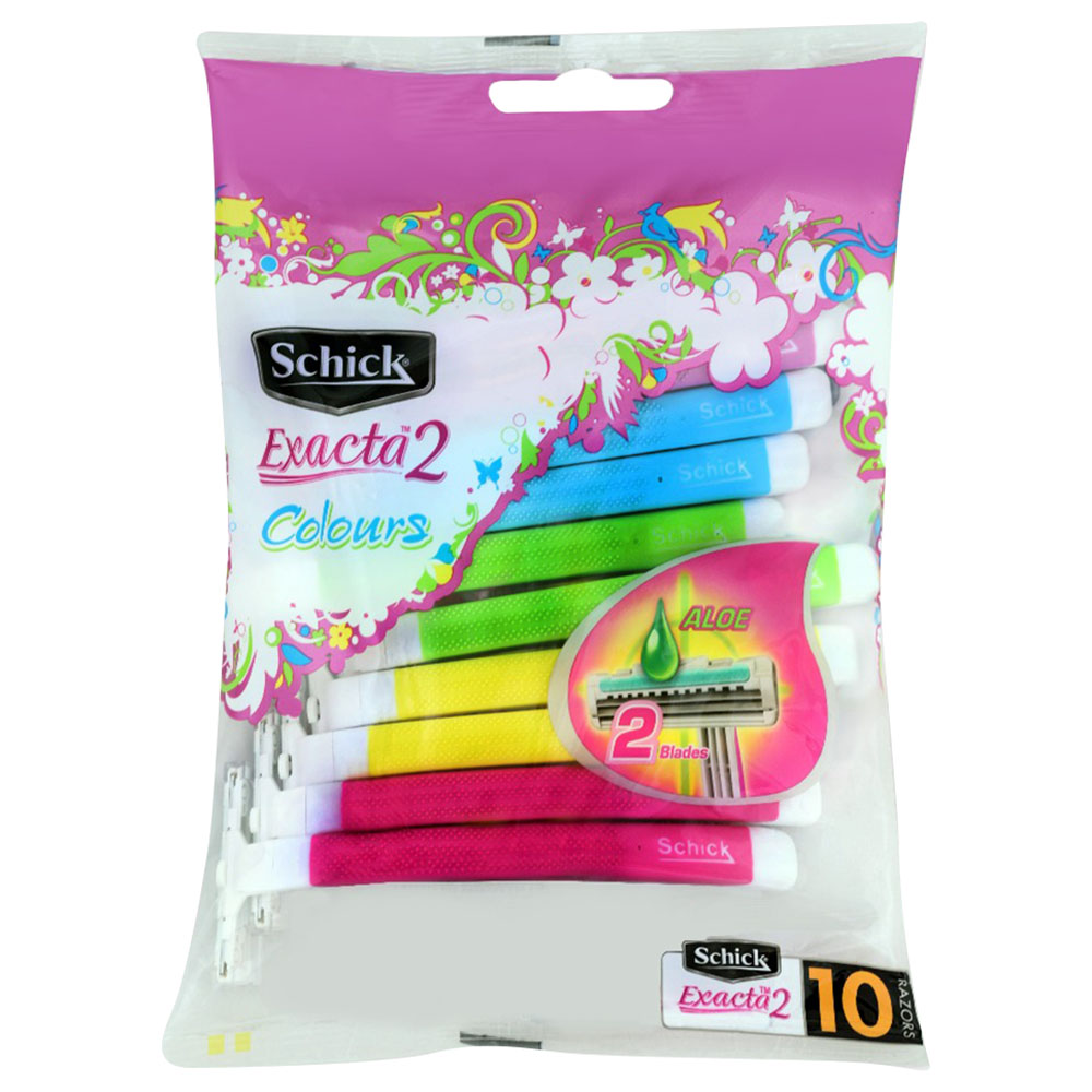 SCHICK EXACTA 2 COLOURS 10 RAZORS