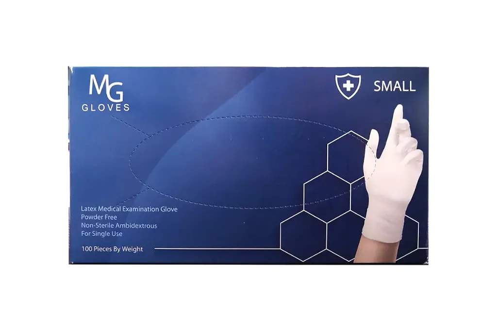 MG LATEX MEDICAL EXAMINATION POWDER FREE GLOVES SMALL