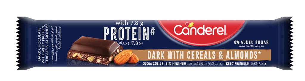 CANDEREL PROTEIN DARK WITH CEREALS & ALMONDS 30G