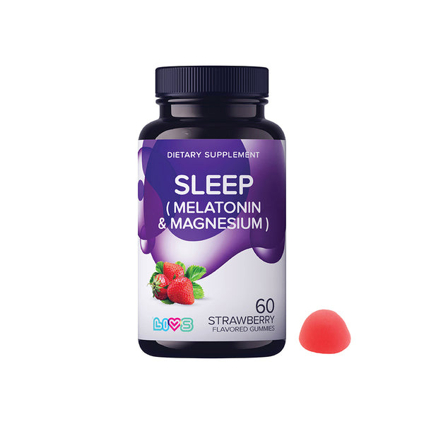 LIVS SLEEP MELATONIN & MAGNESIUM 60 STRAWBERRY GUMMIES