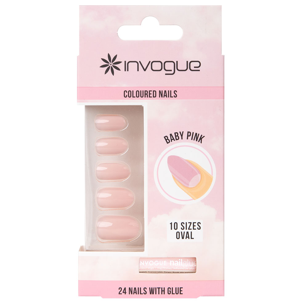 [I142121] INVOGUE BABY PINK OVAL 24 NAILS
