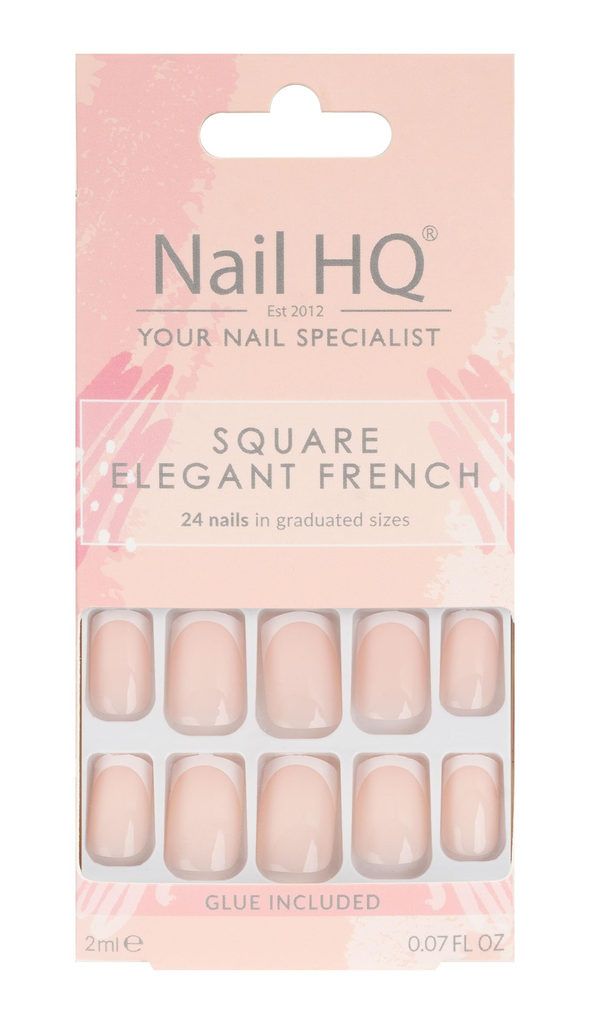 [I142122] NAIL HQ OVAL FRENCH 24 NAILS