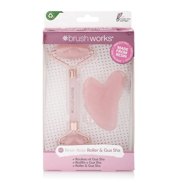 BRUSH WORKS ROSE ROLLER & GUA SHA