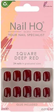 [I142251] NAIL HQ SQUARE NAILS DEEP RED