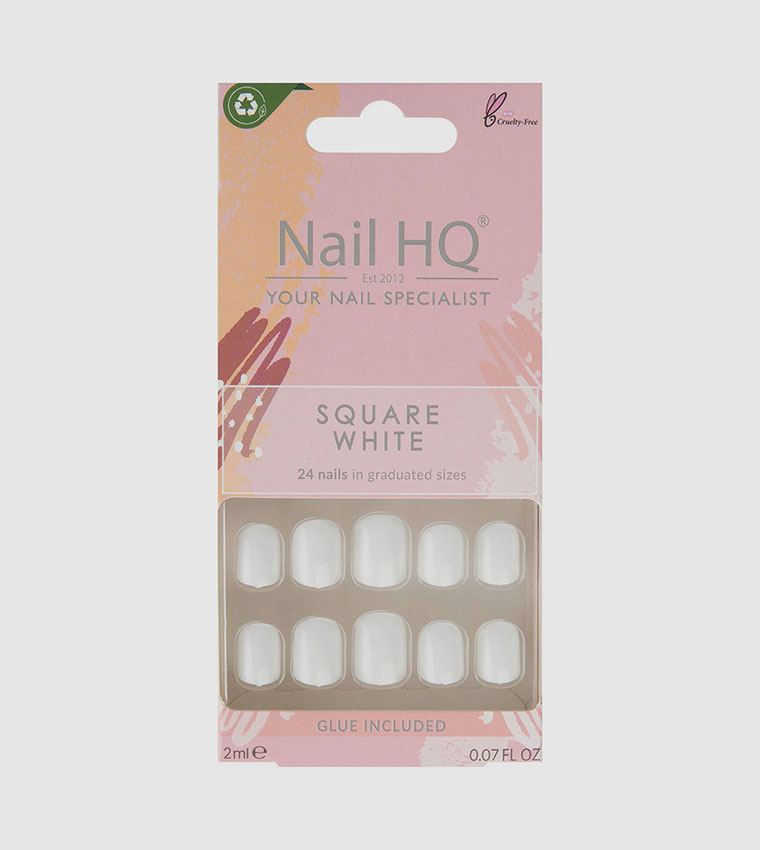 NAIL HQ SQUARE WHITE 24 NAILS