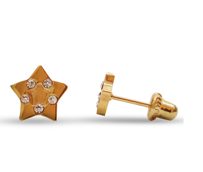 [I142308] 164 18K GOLD PLATED STAR  7MM