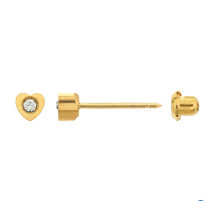[I142310] 170 18K GOLD PLATED GOLDEN DIAMOND HEART