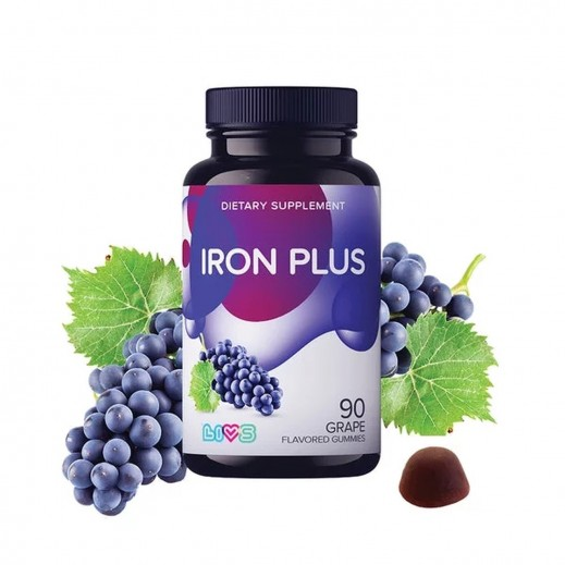 LIVS IRON PLUS 90 GRAPE GUMMIES