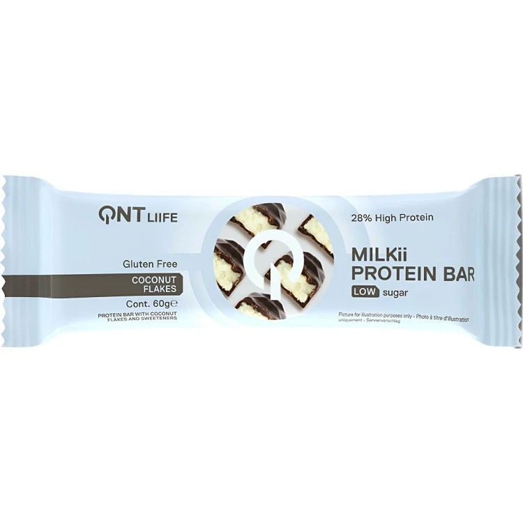 QNT MILKI 28% PROTEIN BAR COCONUT FLAKES FLAVOUR 60G