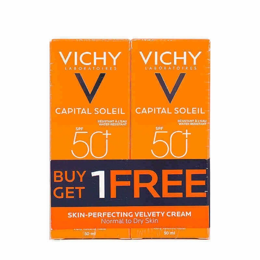 VICHY CAPITAL SOLEIL SPF +50 VELVETY CREAM OFFER 1+1FREE