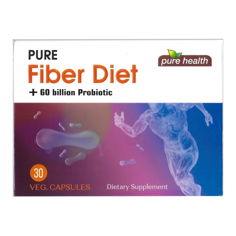 [I142640] PURE FIBER DIET+60BILLION PROBIOTIC 30VEG.CAPSULES