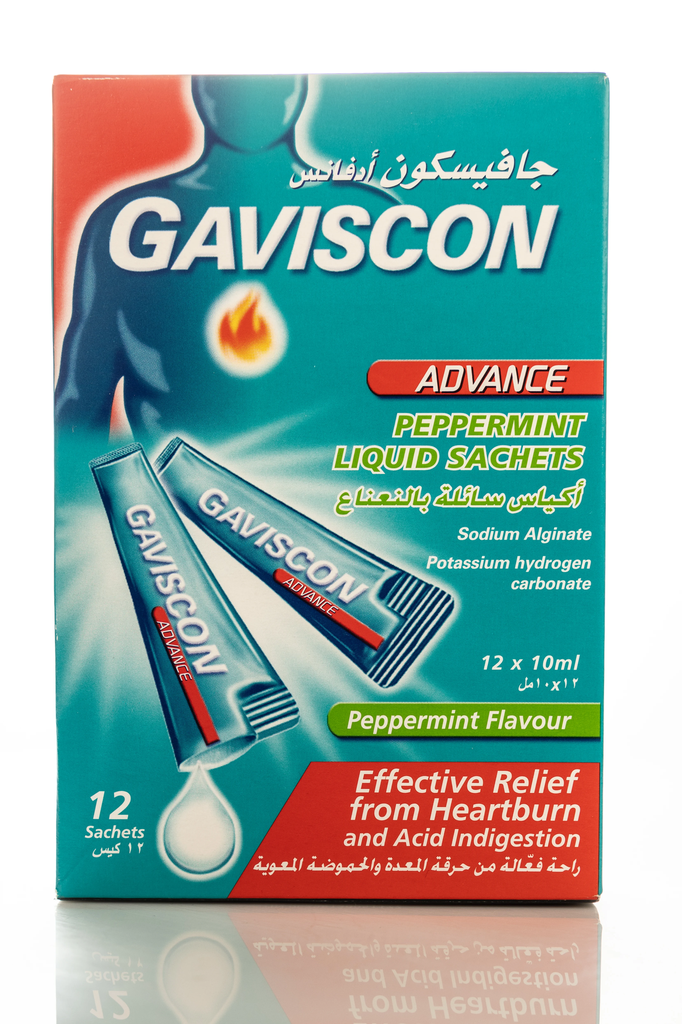 GAVISCON ADVANCE PEPPERMINT LIQUID 12SACHETS