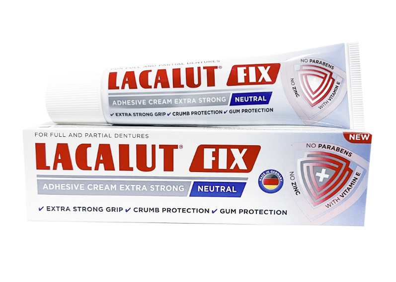 LACALUT FIX ADHESIVE CREAM EXTRA STRONG NATURAL 40GM