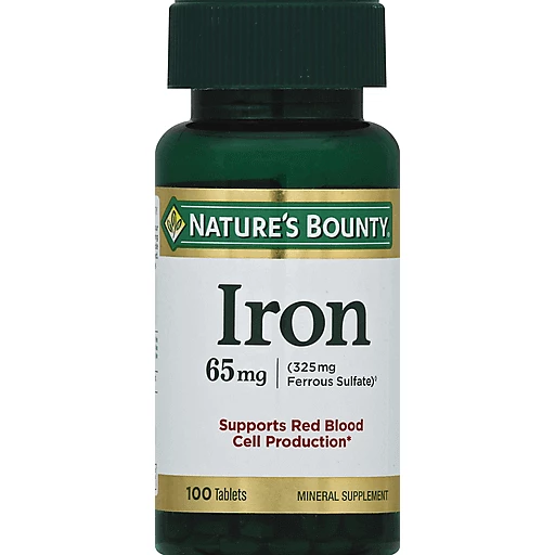 NATURE'S BOUNTY IRON 65MG 100 TABLETS