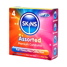 SKINS ASSORTED 4 CONDOMS