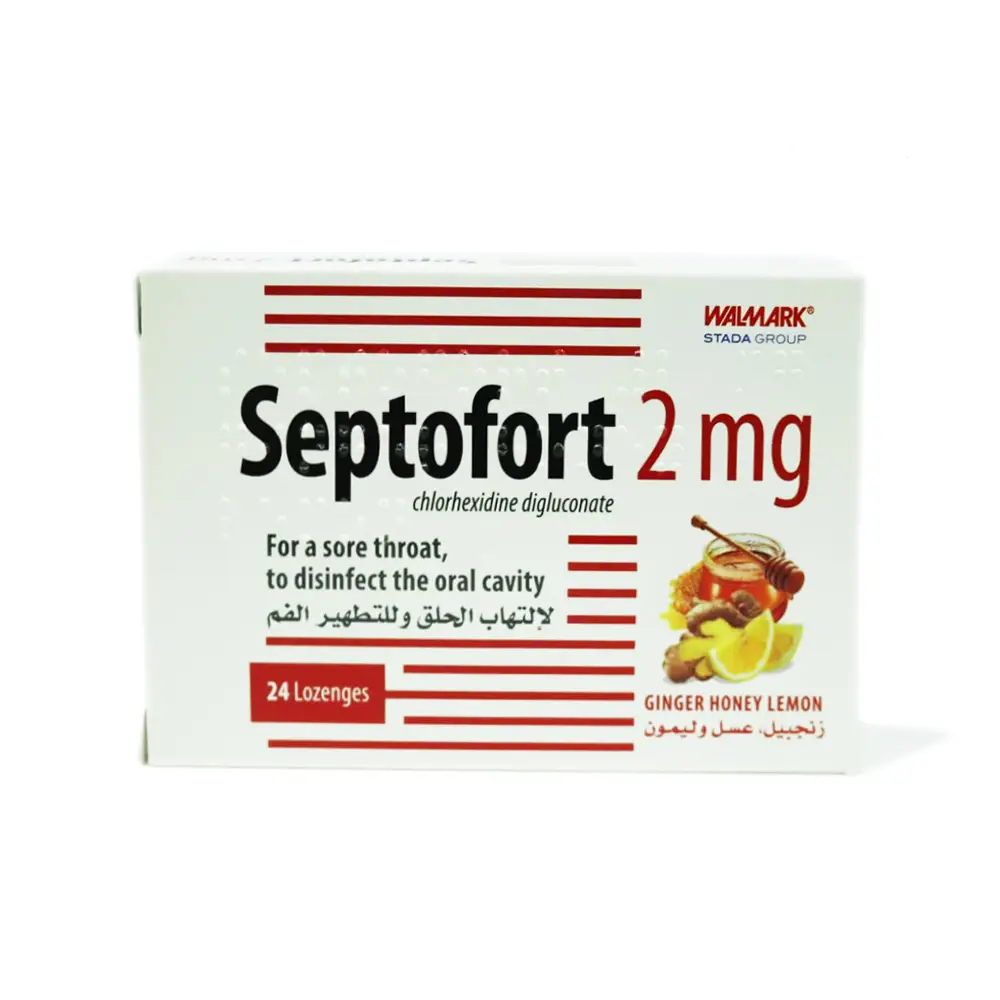 SEPTOFORT 2MG GINGER HONEY LEMON 24LOZENGES