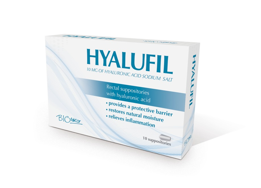 HYALUFIL 10MG HYALURONIC ACID 5RECTAL SUPPOSITORIES