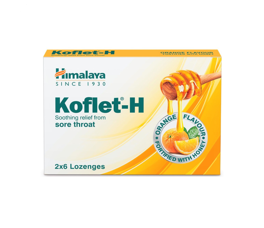 HIMALAYA KOFLET H ORANGE WITH HONEY FLAVOUR 12 LOZENGES