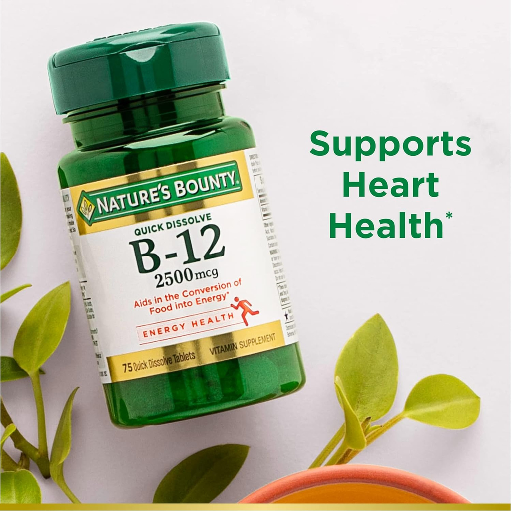 NATURE'S BOUNTY VITAMIN B-12 2500MCG 75 TABLETS