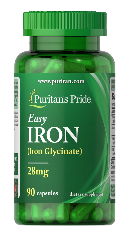 PURITAN'S PRIDE EASY IRON 28 MG 90 CAPSULES