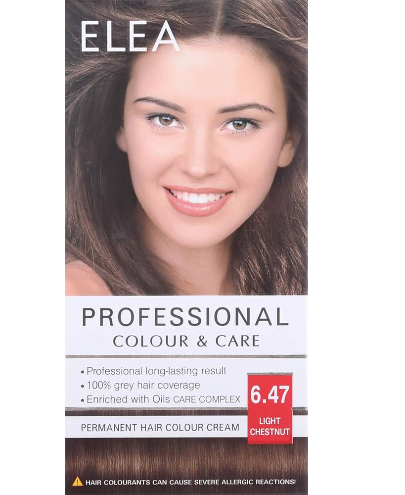 ELEA PERMANENT HAIR COLOUR CREAM 6.47 LIGHT CHESTNUT