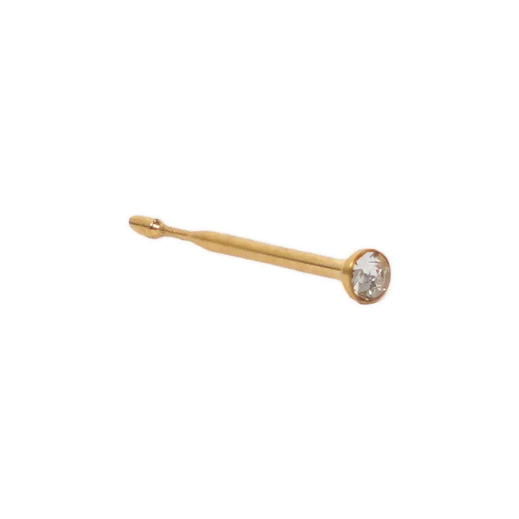 190 18K GOLD PLATED CRYSTAL CLEAR FOR NOSE 1.6MM