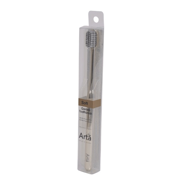 [I143522] ARTA GOLDEN TOOTHBRUSH ULTRA SOFT GRAY BRISTLES