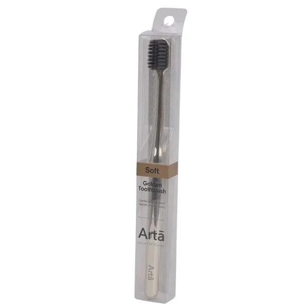 [I143523] ARTA GOLDEN TOOTHBRUSH ULTRA SOFT BLACK BRISTLES