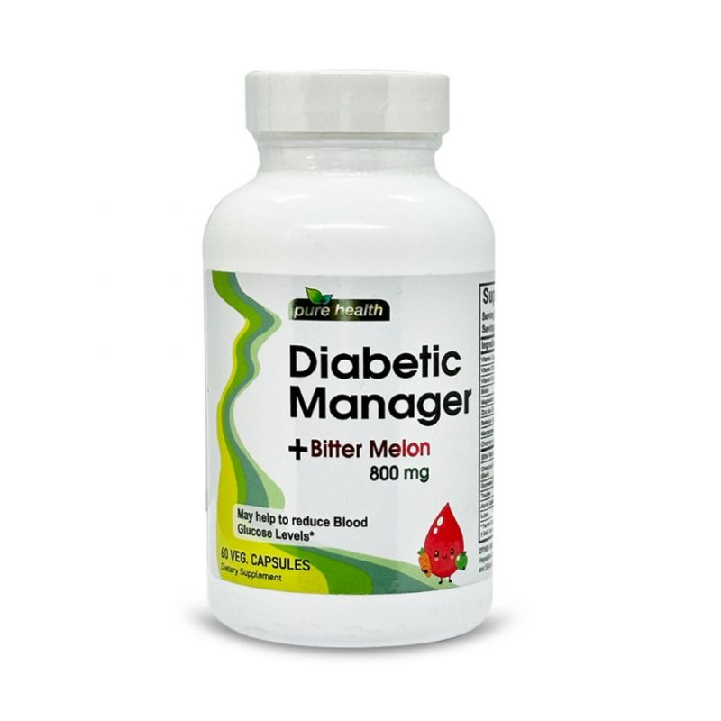 [I143533] PURE HEALTH DIABETIC MANAGER+BITTER MELON 800MG 60 VEG.CAPSULES