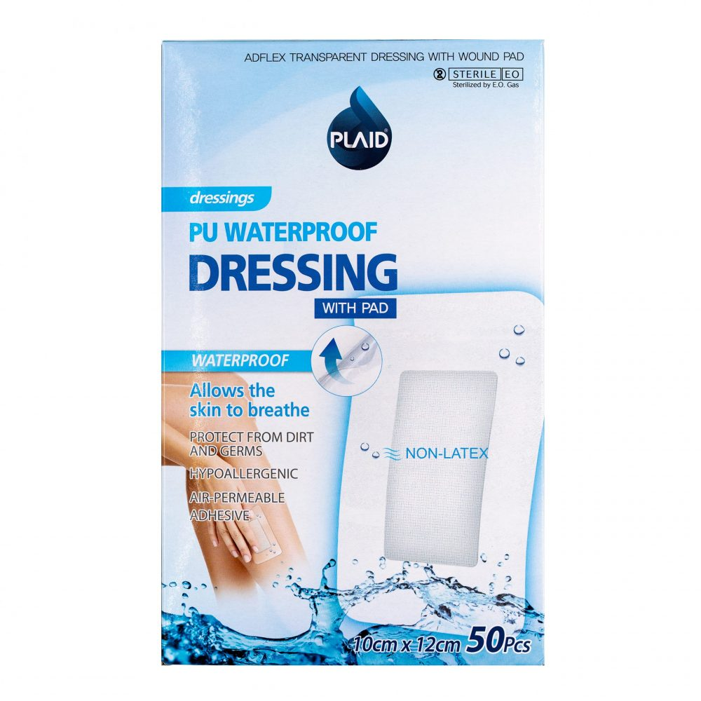 [I143597] PLAID DRESSINGS PU WATERPROOF STERILE 10CMX12CM 50PCS