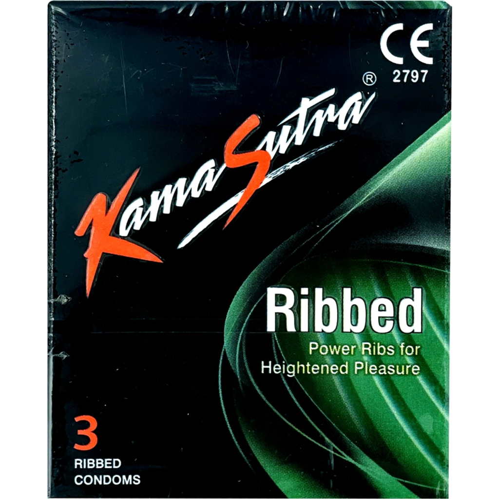KAMASUTRA RIBBED 3 CONDOMS