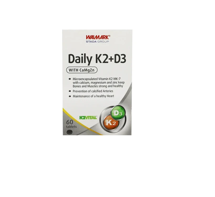 WALMARK DAILY K2+D3 WITH CaMgZn 60 TABLETS