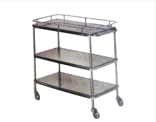 STAINLESS STEEL TROLLEY WITH THREE SHELVES -904