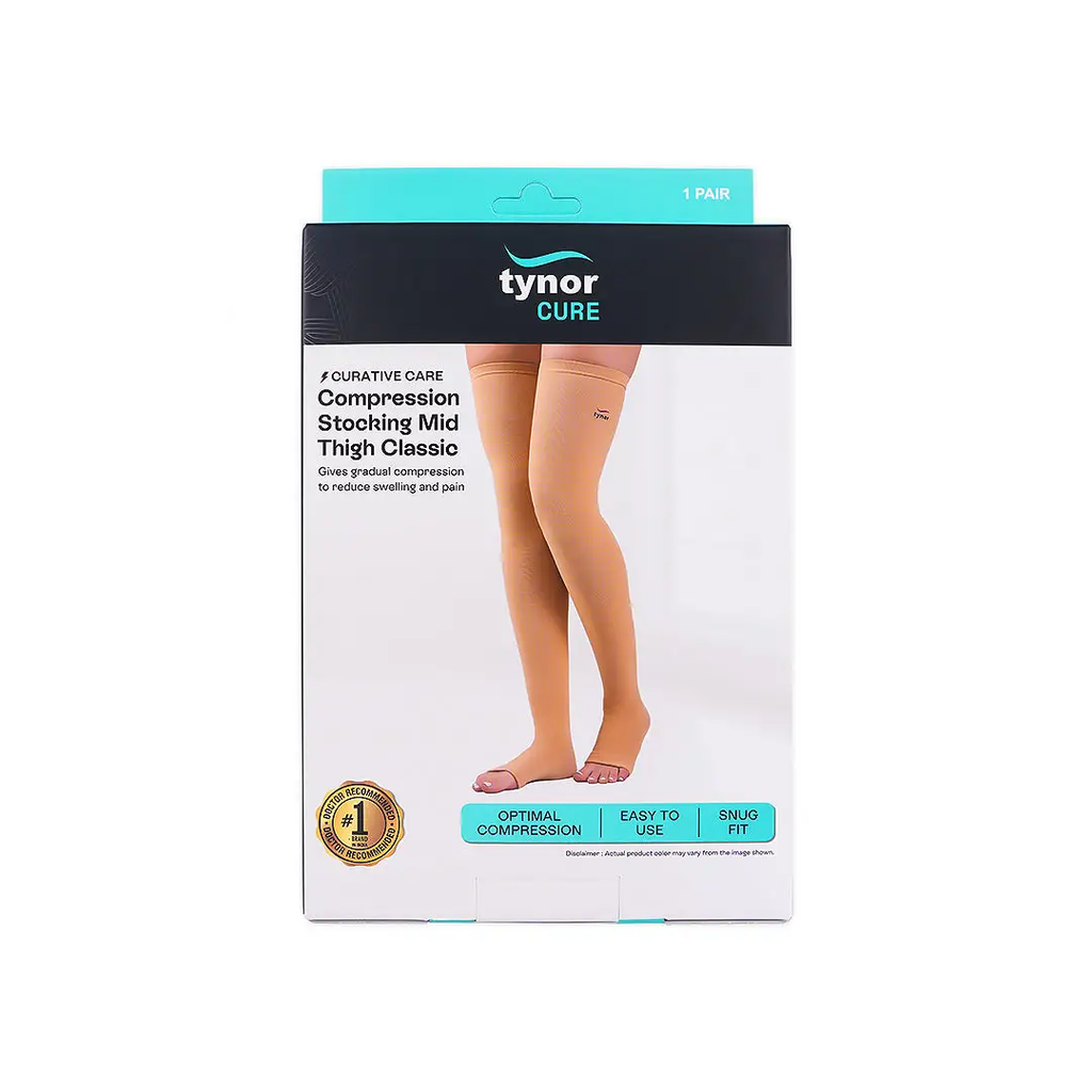 TYNOR COMPRESSION STOCKING MID THIGH CLASSIC I 15 XL