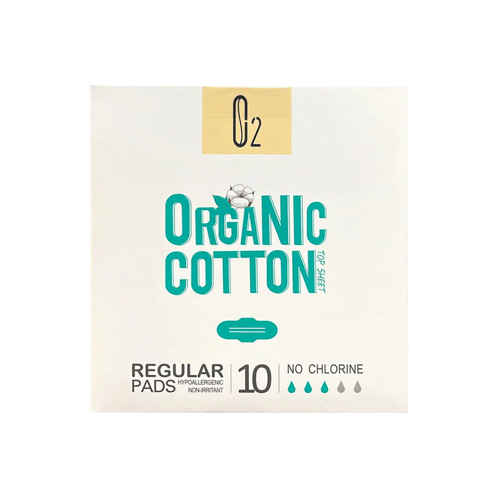 [I143887] O2 ORGANIC COTTON 10 REGULAR PADS