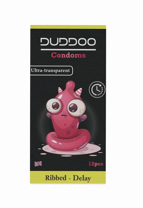 [I143965] DUDDOO DELAY RIBBED 12 CONDOMS